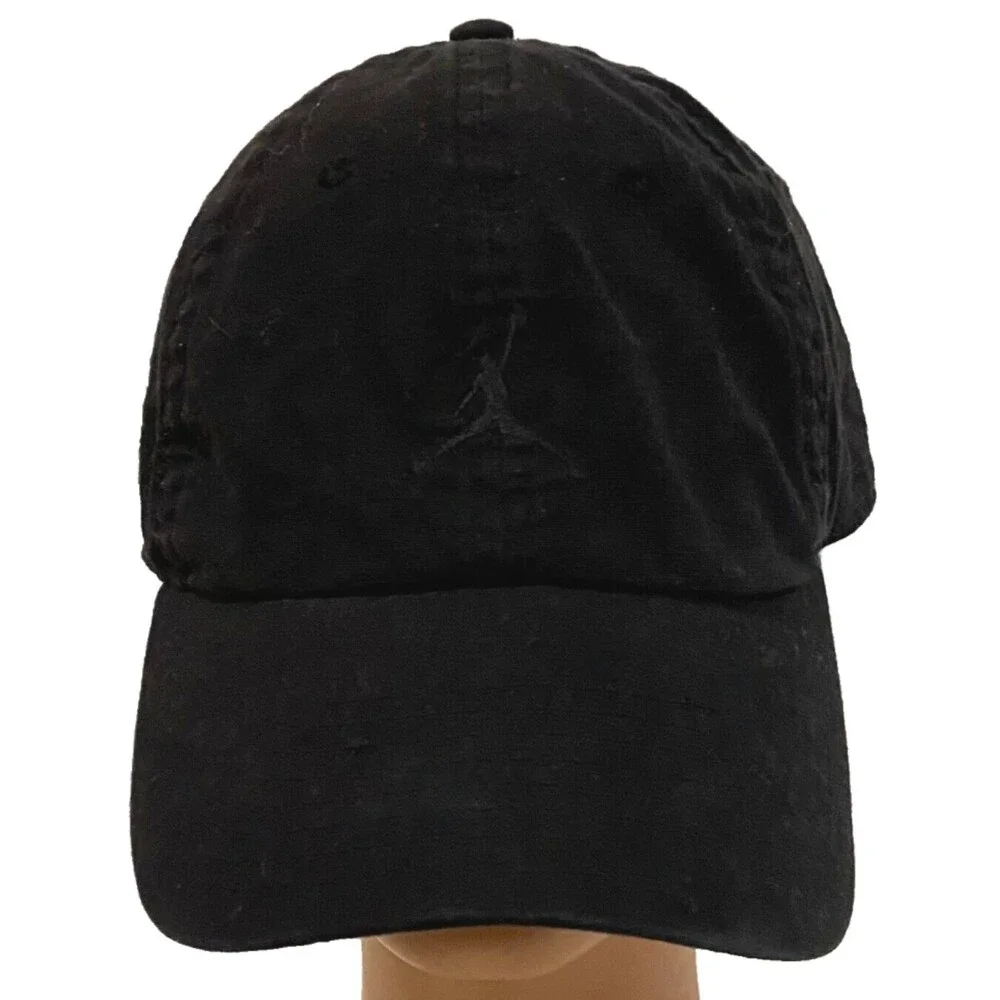 Jordan Jumpman Adjustable Hat Black Embroidered Logo Strapback Baseball Cap